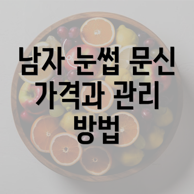 남자 눈썹 문신 가격과 관리 방법