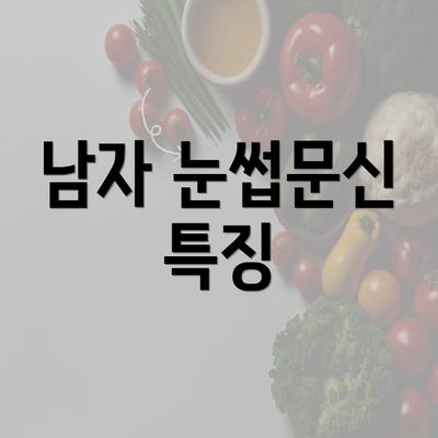 남자 눈썹문신 특징