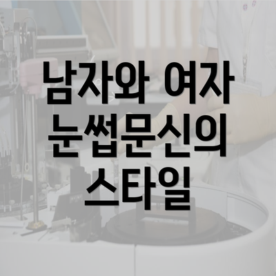 남자와 여자 눈썹문신의 스타일