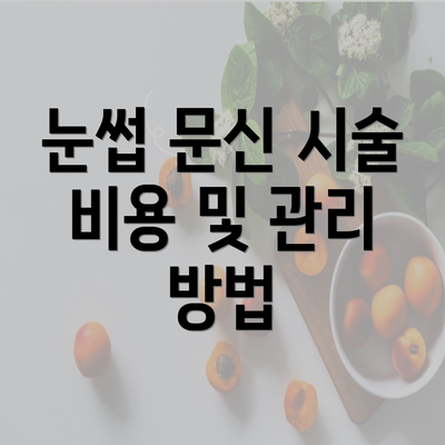 눈썹 문신 시술 비용 및 관리 방법