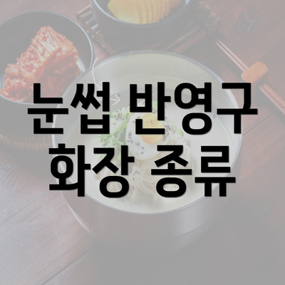 눈썹 반영구 화장 종류