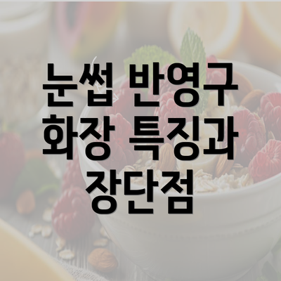 눈썹 반영구 화장 특징과 장단점