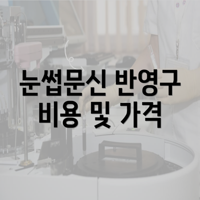 눈썹문신 반영구 비용 및 가격