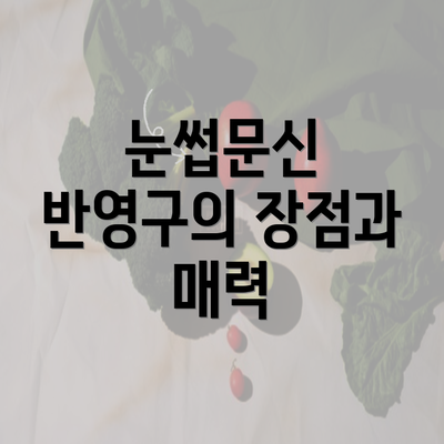 눈썹문신 반영구의 장점과 매력