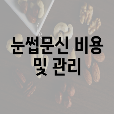 눈썹문신 비용 및 관리