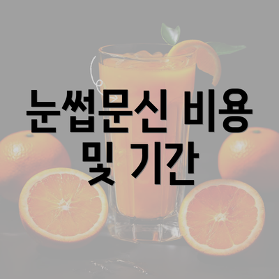 눈썹문신 비용 및 기간