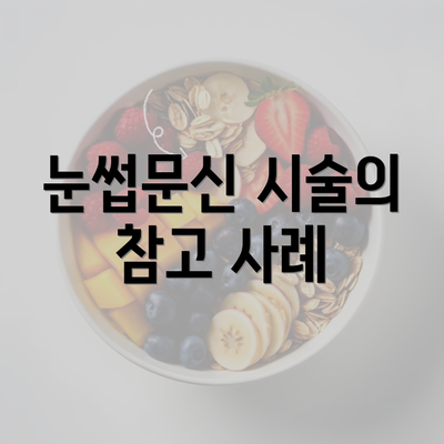 눈썹문신 시술의 참고 사례