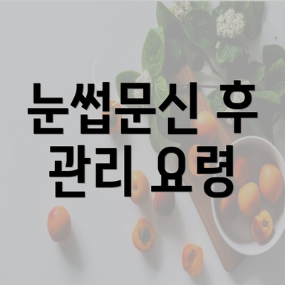 눈썹문신 후 관리 요령