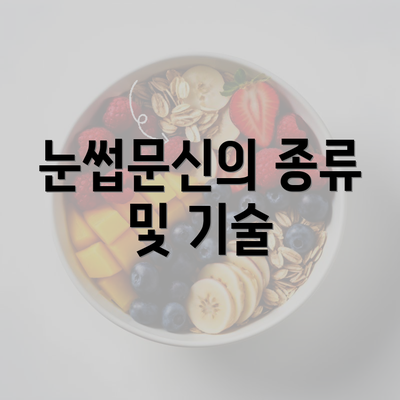 눈썹문신의 종류 및 기술