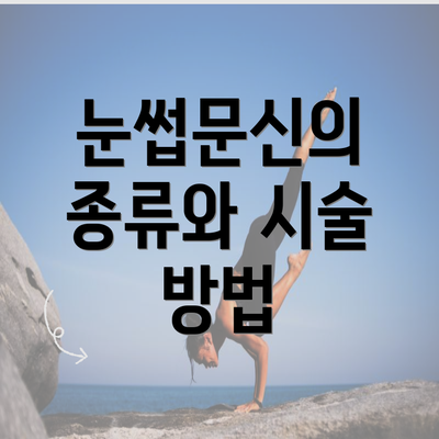 눈썹문신의 종류와 시술 방법