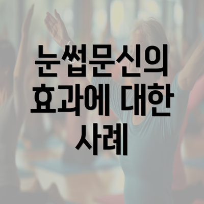 눈썹문신의 효과에 대한 사례