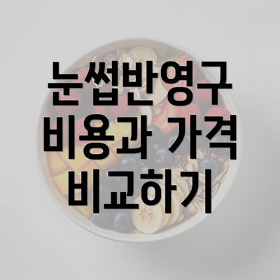 눈썹반영구 비용과 가격 비교하기