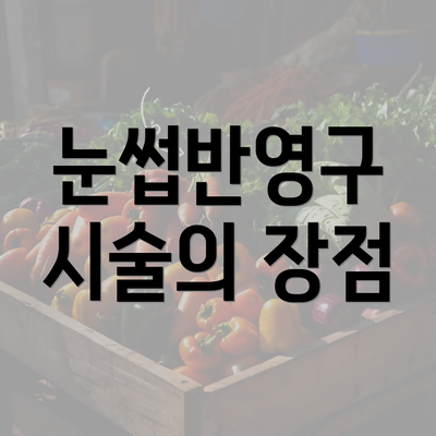 눈썹반영구 시술의 장점