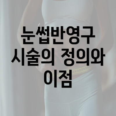 눈썹반영구 시술의 정의와 이점