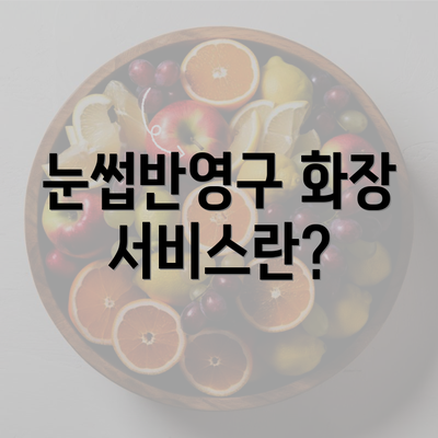 눈썹반영구 화장 서비스란?