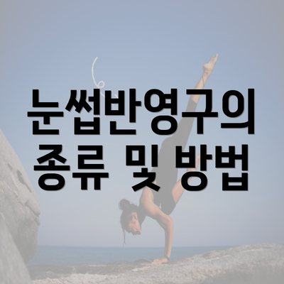 눈썹반영구의 종류 및 방법