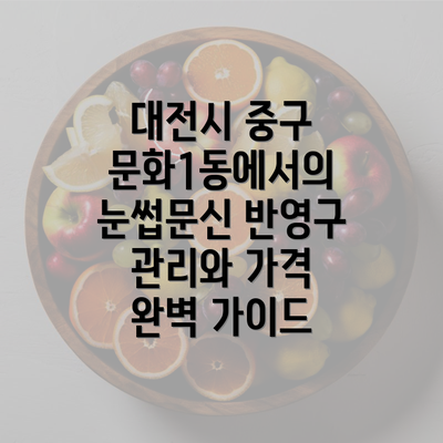 대전시 중구 문화1동에서의 눈썹문신 반영구 관리와 가격 완벽 가이드