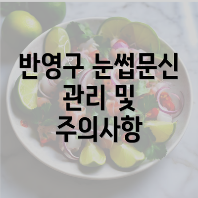 반영구 눈썹문신 관리 및 주의사항