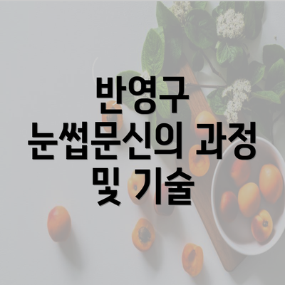 반영구 눈썹문신의 과정 및 기술