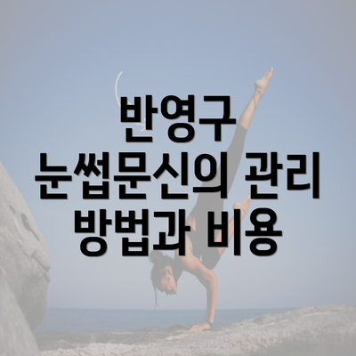 반영구 눈썹문신의 관리 방법과 비용