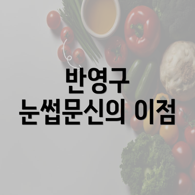 반영구 눈썹문신의 이점