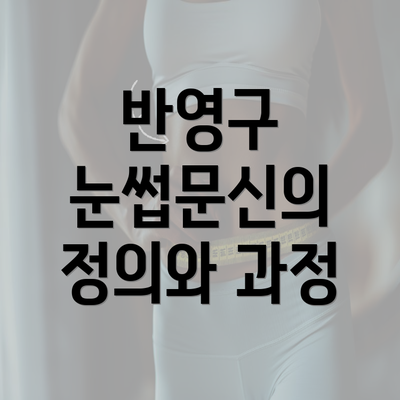 반영구 눈썹문신의 정의와 과정