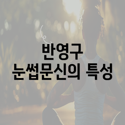 반영구 눈썹문신의 특성