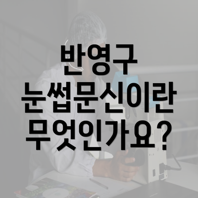 반영구 눈썹문신이란 무엇인가요?