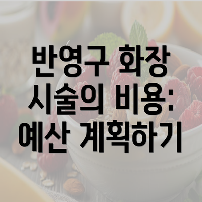 반영구 화장 시술의 비용: 예산 계획하기