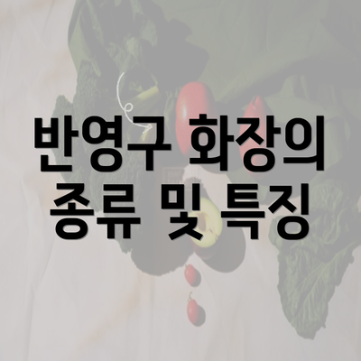 반영구 화장의 종류 및 특징