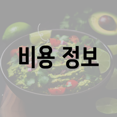 비용 정보