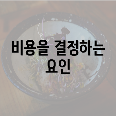 비용을 결정하는 요인