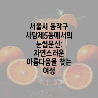 서울시 동작구 사당제5동에서의 눈썹문신: 자연스러운 아름다움을 찾는 여정