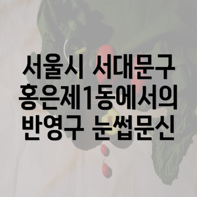 서울시 서대문구 홍은제1동에서의 반영구 눈썹문신