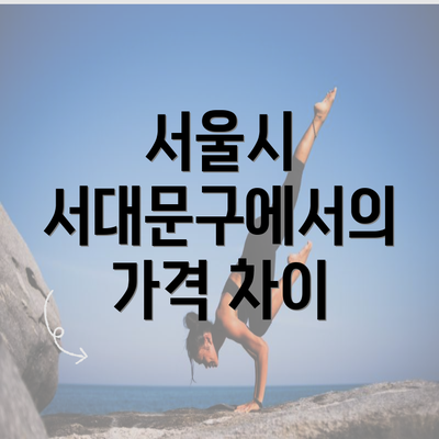 서울시 서대문구에서의 가격 차이