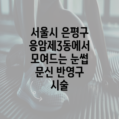 서울시 은평구 응암제3동에서 모여드는 눈썹 문신 반영구 시술