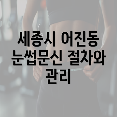 세종시 어진동 눈썹문신 절차와 관리