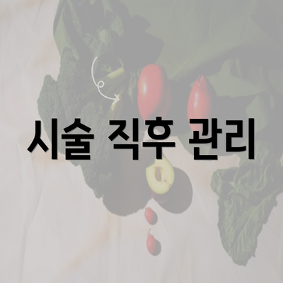 시술 직후 관리