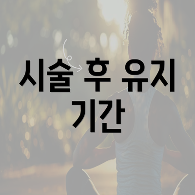 시술 후 유지 기간