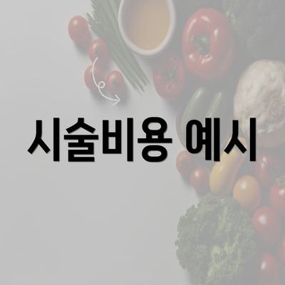 시술비용 예시