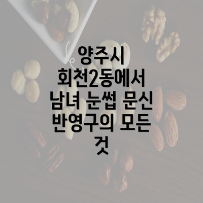 양주시 회천2동에서 남녀 눈썹 문신 반영구의 모든 것