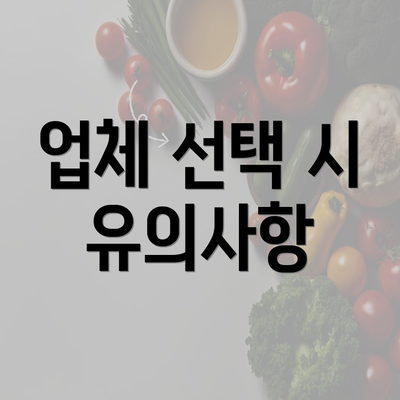 업체 선택 시 유의사항