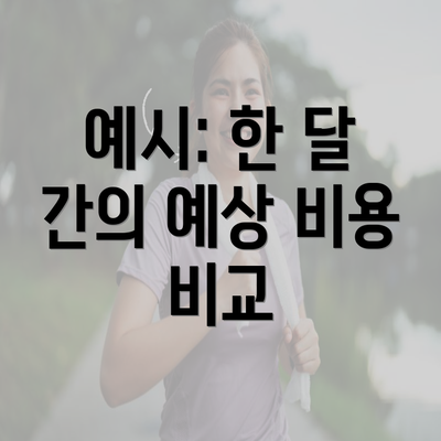 예시: 한 달 간의 예상 비용 비교