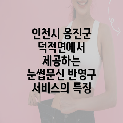 인천시 옹진군 덕적면에서 제공하는 눈썹문신 반영구 서비스의 특징