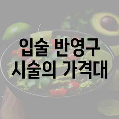 입술 반영구 시술의 가격대