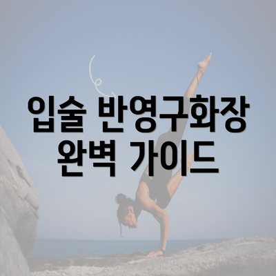 입술 반영구화장 완벽 가이드