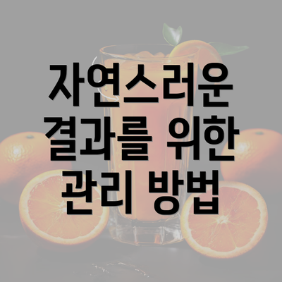 자연스러운 결과를 위한 관리 방법