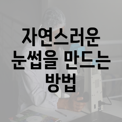 자연스러운 눈썹을 만드는 방법