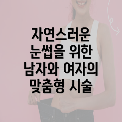 자연스러운 눈썹을 위한 남자와 여자의 맞춤형 시술