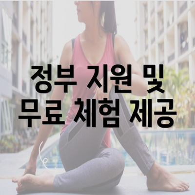 정부 지원 및 무료 체험 제공